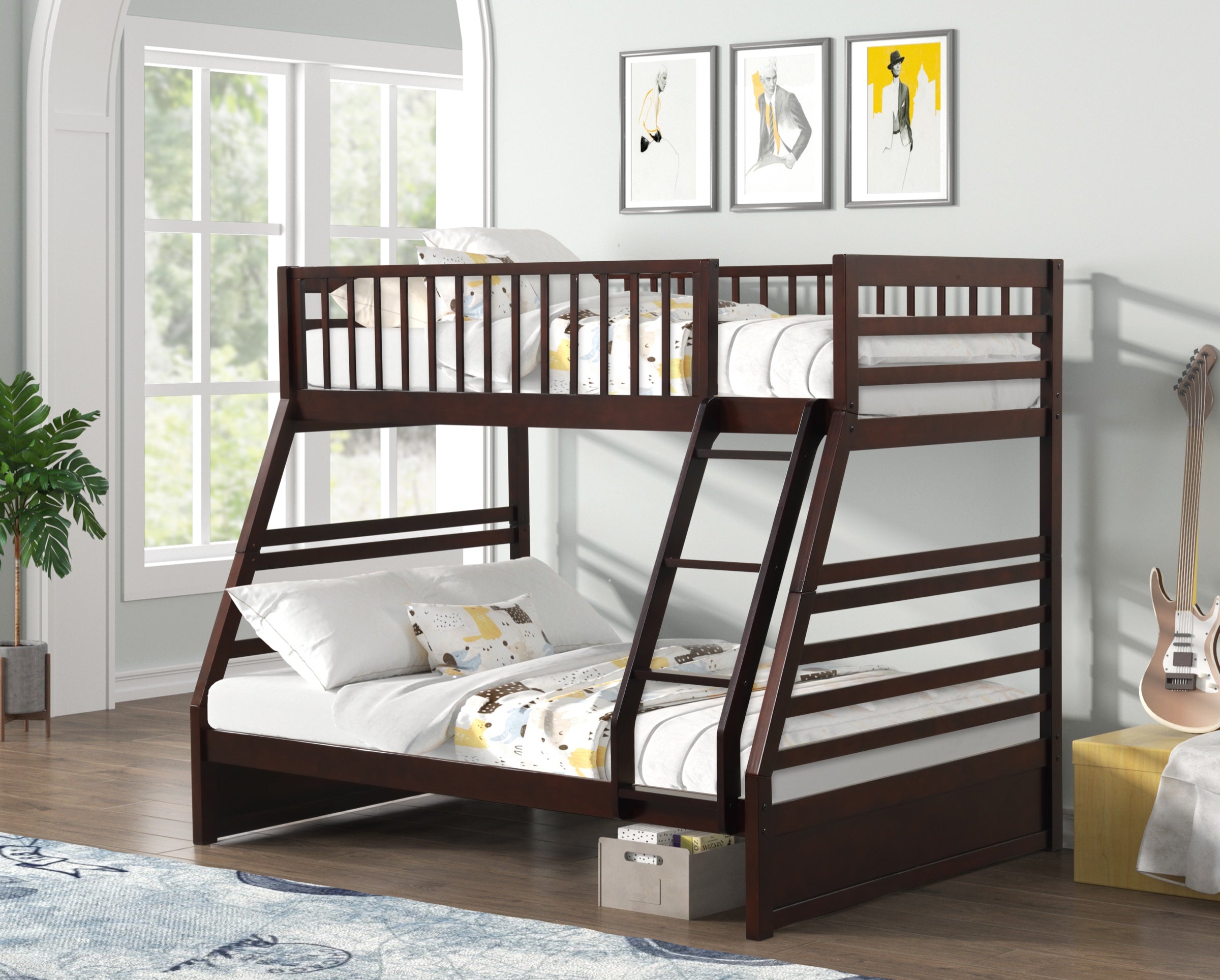 Twin / Full Wood Bunk Bed (S239)