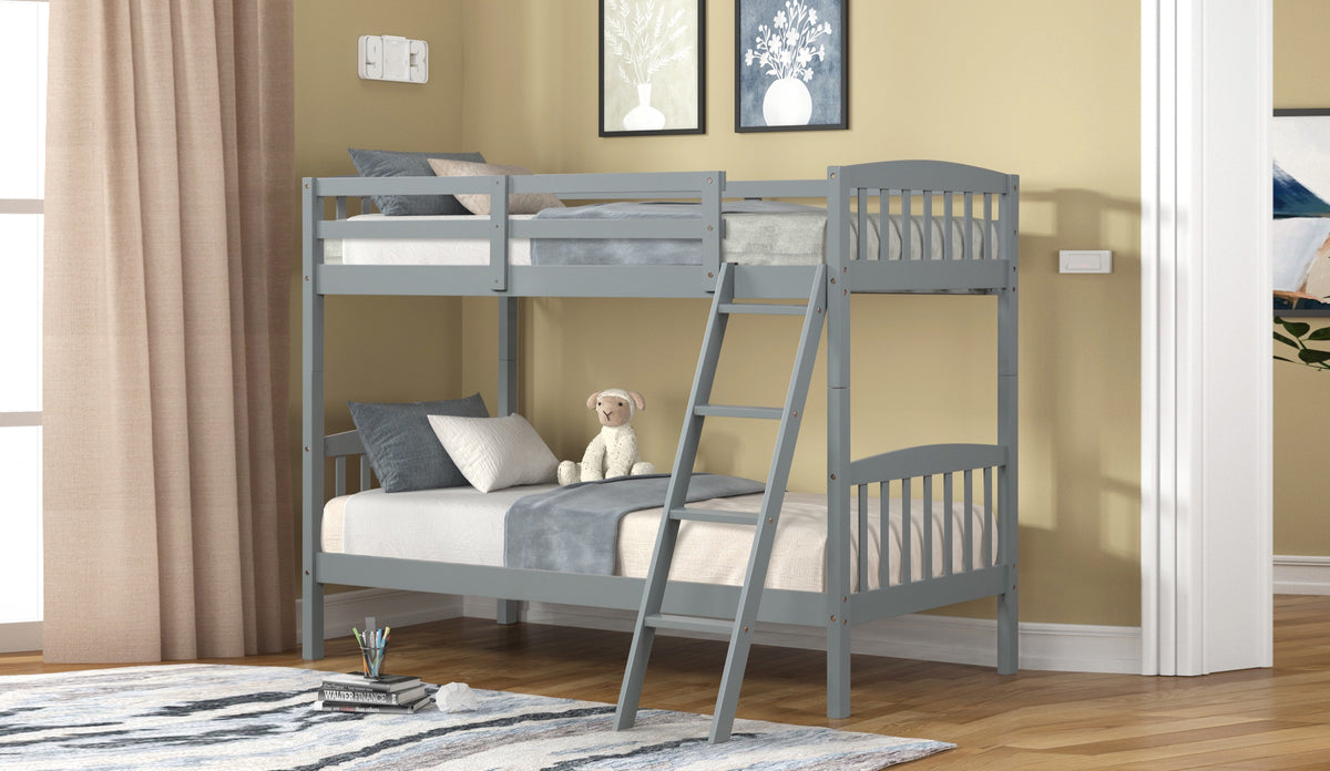 Twin / Twin Wood Bunk Bed (S338)