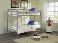 Twin / Twin Grey Metal Bunk Bed (S480)