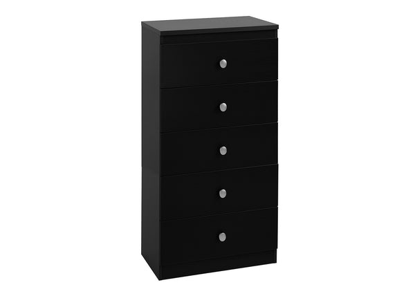 5 Drawer Chest Black (S505)