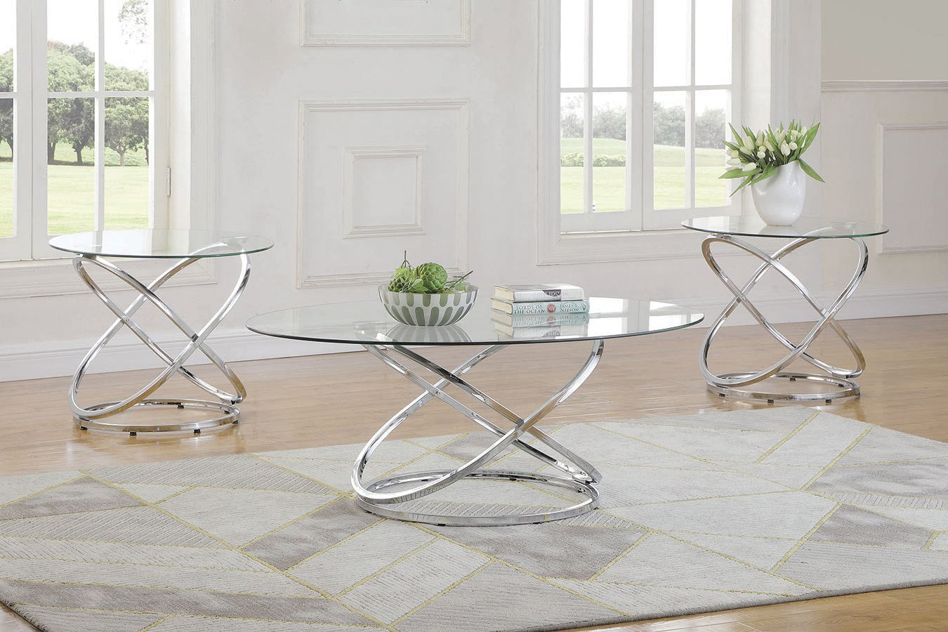 Cocktail & 2 End Tables (T129)