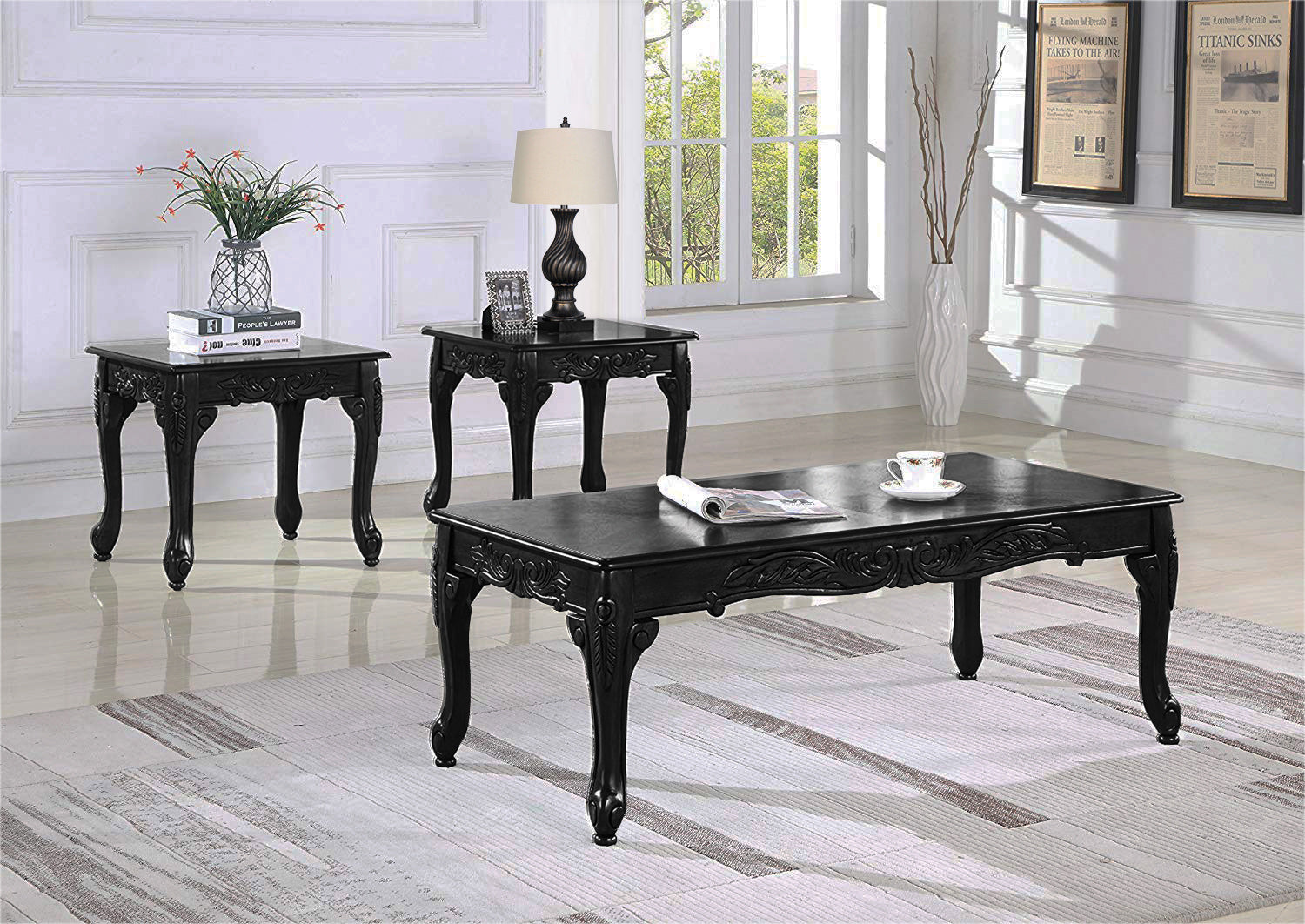 Cocktail & 2 End Tables (T235)