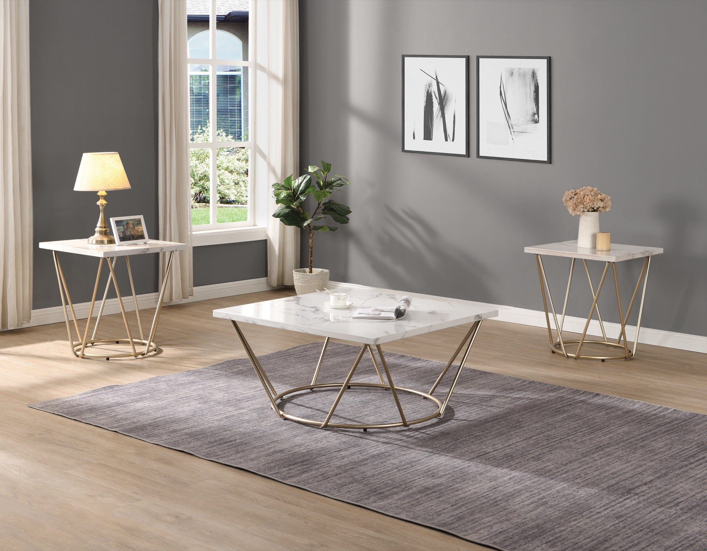 Cocktail & 2 End Tables (T316)