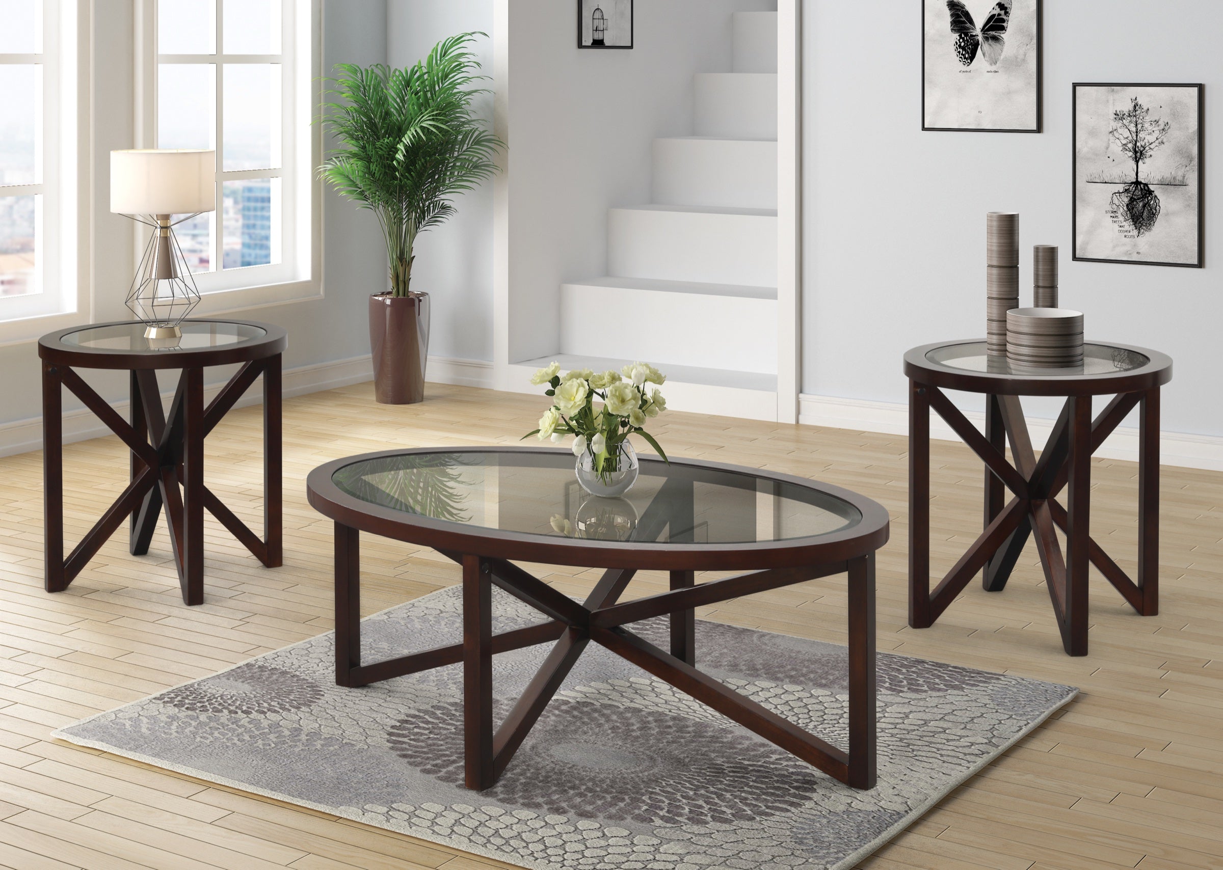 Cocktail & 2 End Tables (T350)