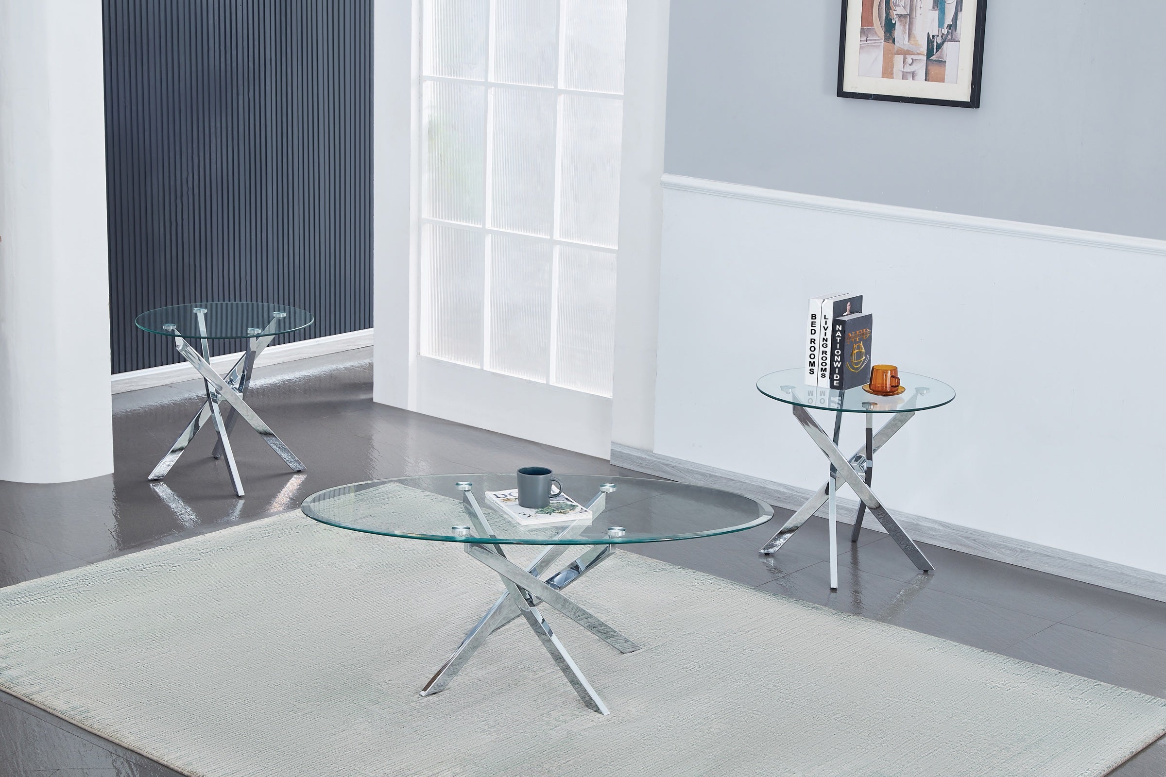 Cocktail & 2 End Tables (T429)