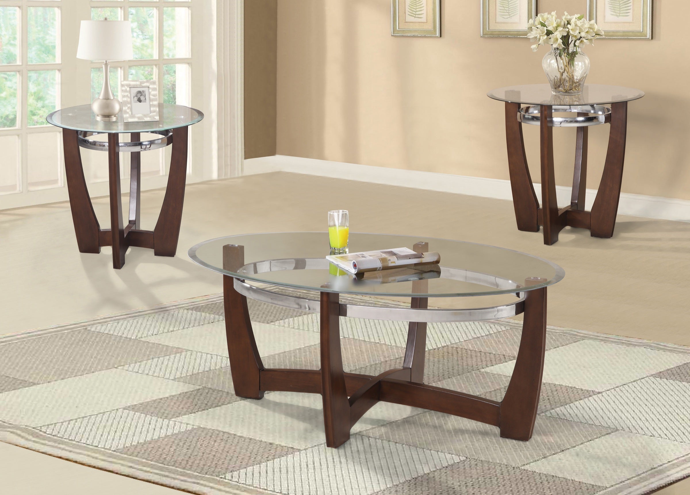 Cocktail & 2 End Tables (T450)
