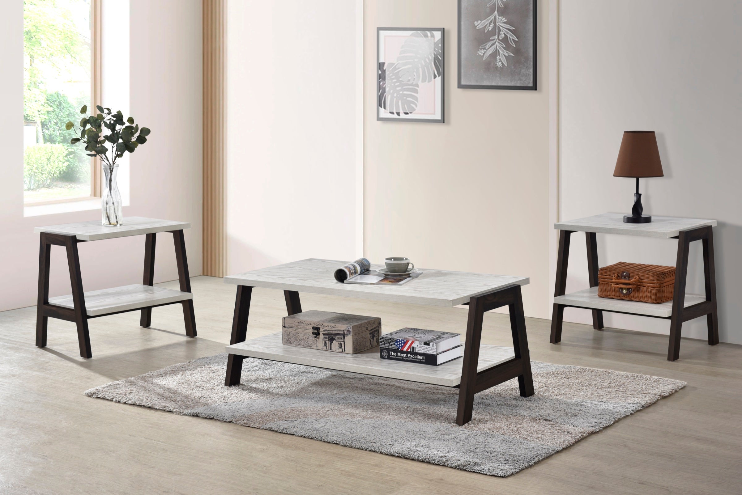 Cocktail & 2 End Tables (T620)