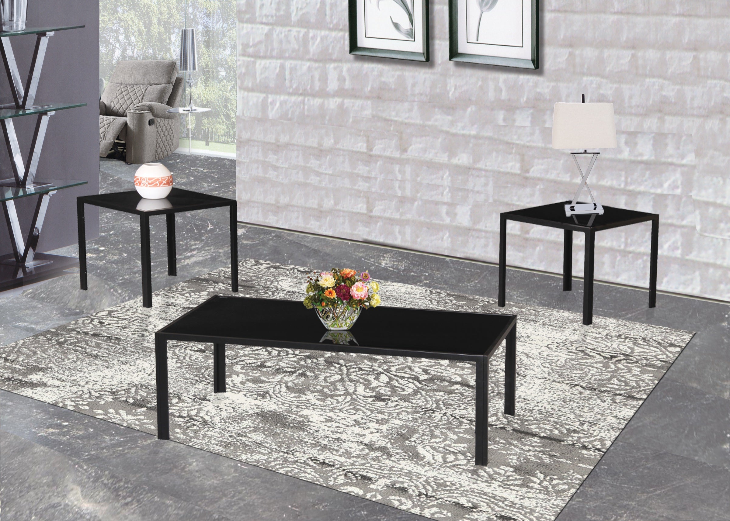 Cocktail & 2 End Tables (T701)