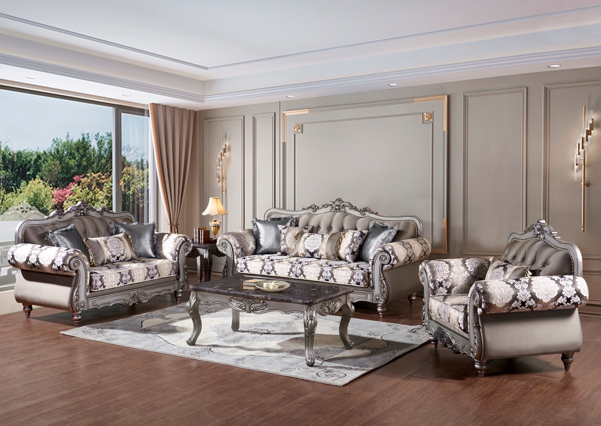 Traditional Sofa & Loveseat Set (U19)