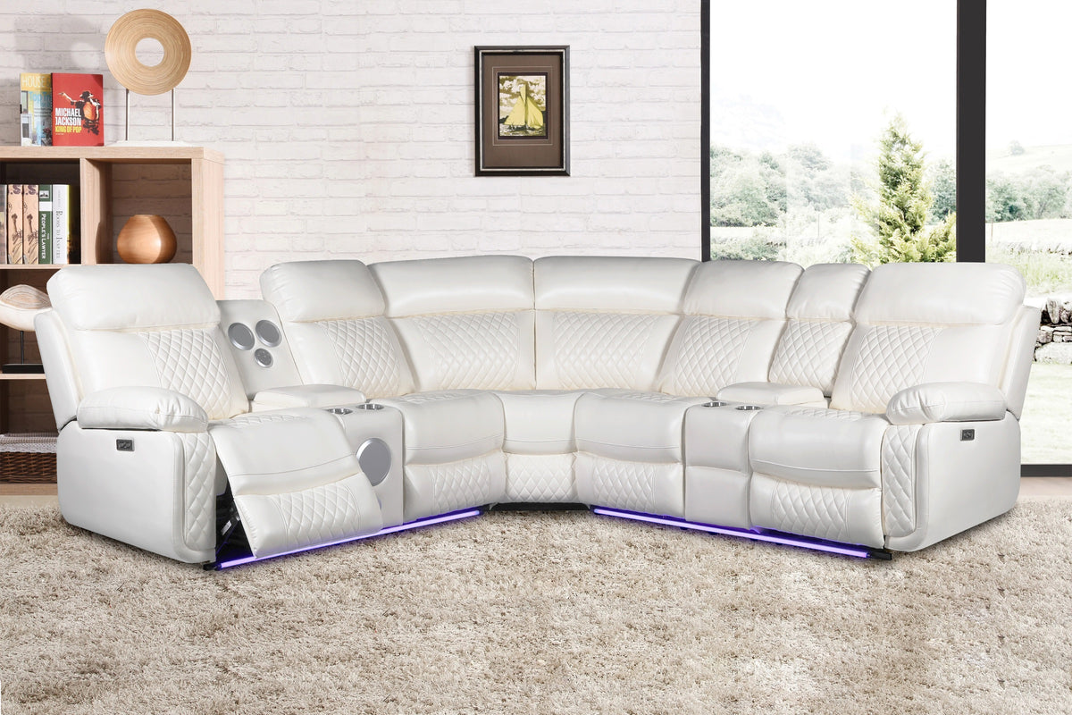 LED & Bluetooth Power Sectional w/ USB (U34)